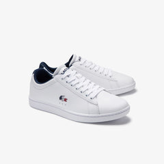 Womens Wo  Carnaby Evo Tricolore Leather and Synthetic Sneakers | Lacoste White/Navy/Red • 407