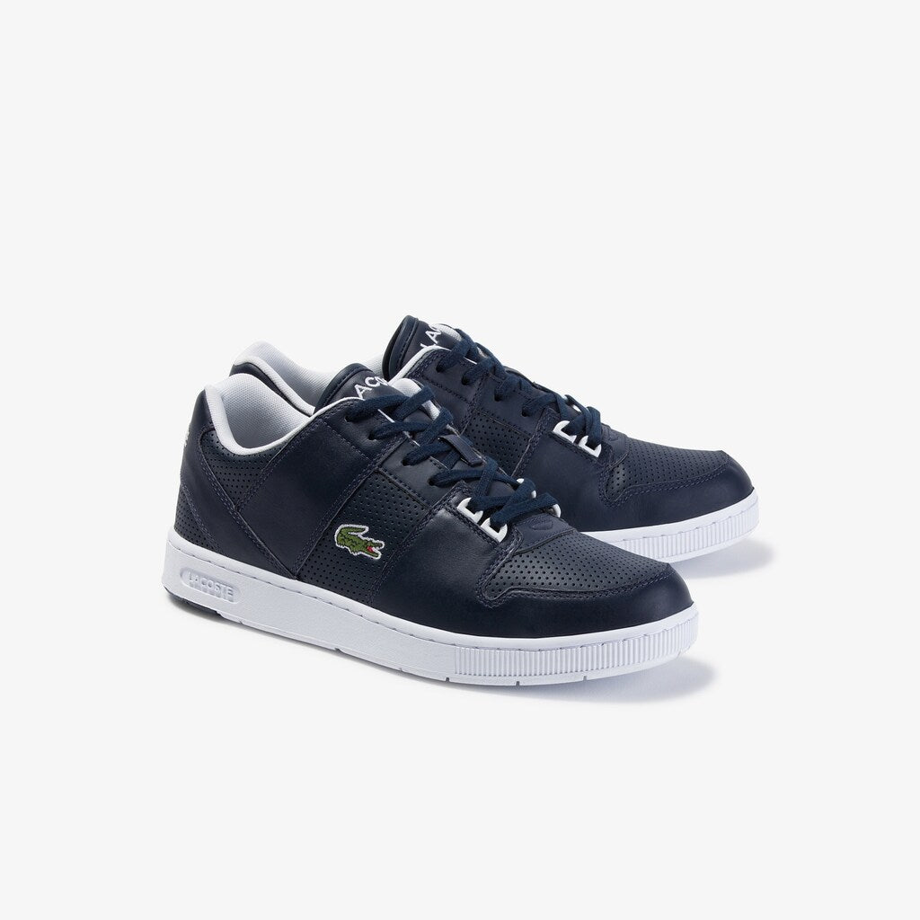 Mens   Thrill Perforated Leather Sneakers | Lacoste Nvy/Wht • 092