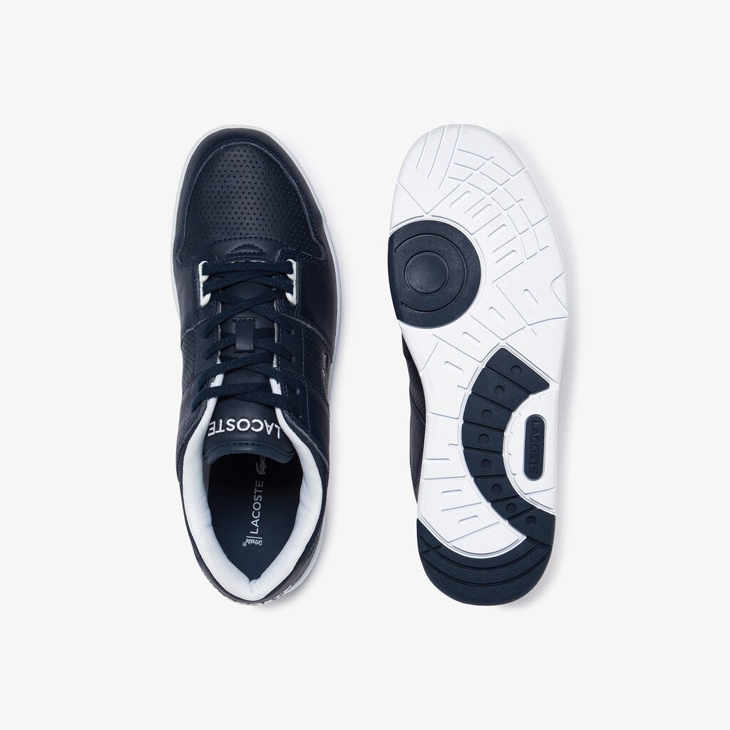 Mens   Thrill Perforated Leather Sneakers | Lacoste Nvy/Wht • 092