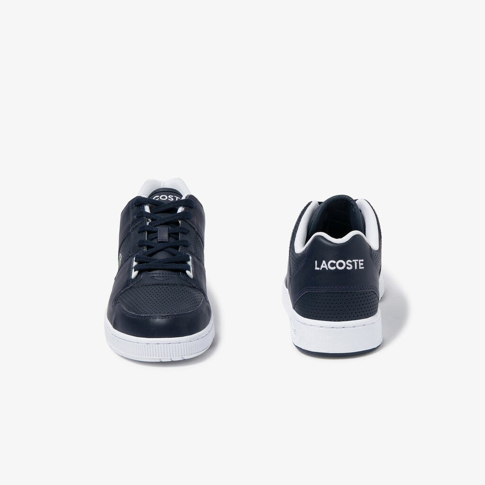 Mens   Thrill Perforated Leather Sneakers | Lacoste Nvy/Wht • 092