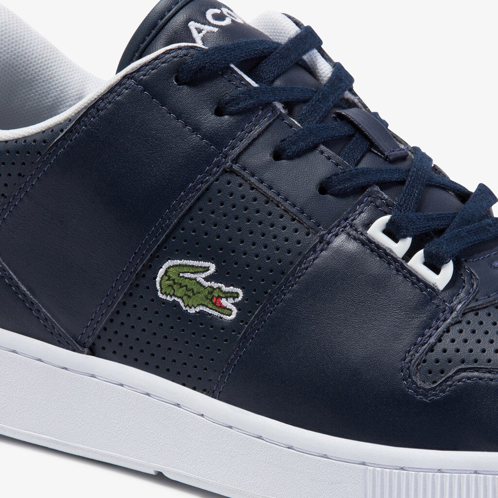 Mens   Thrill Perforated Leather Sneakers | Lacoste Nvy/Wht • 092