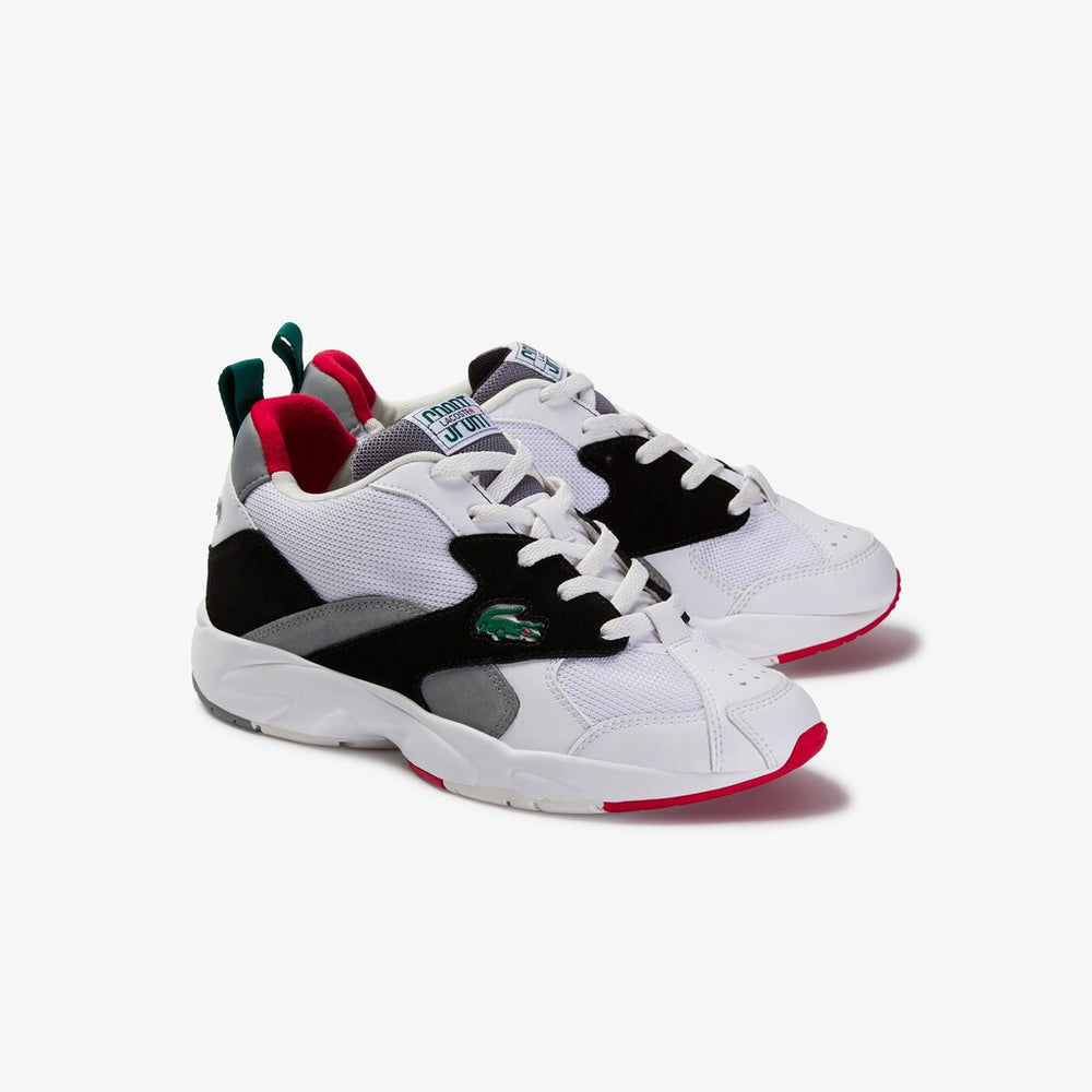 Mens   Storm 96 Textile and Synthetic Sneakers | Lacoste White/Black • 147