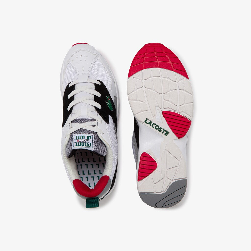 Mens   Storm 96 Textile and Synthetic Sneakers | Lacoste White/Black • 147