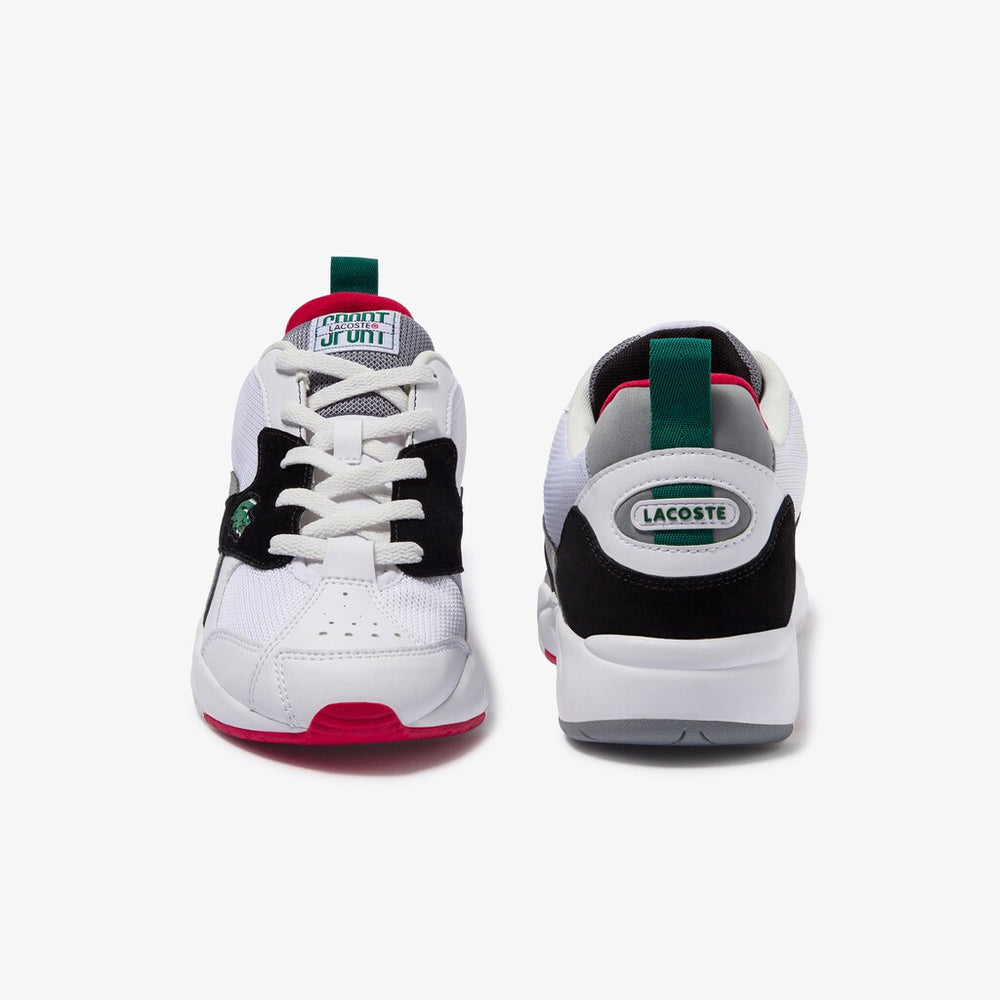 Mens   Storm 96 Textile and Synthetic Sneakers | Lacoste White/Black • 147