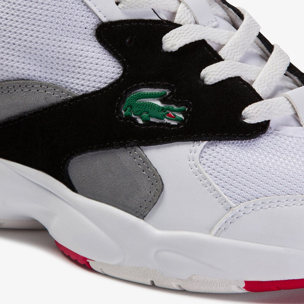 Mens   Storm 96 Textile and Synthetic Sneakers | Lacoste White/Black • 147