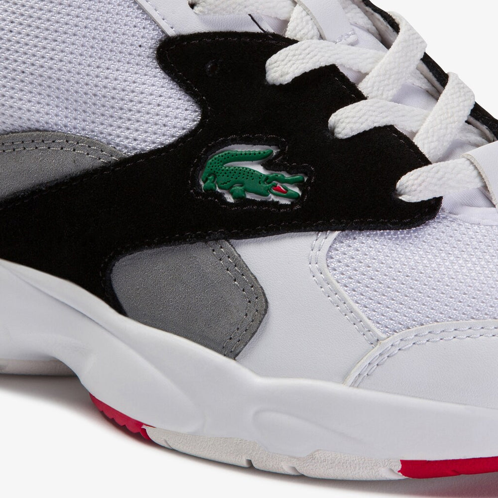 Mens   Storm 96 Textile and Synthetic Sneakers | Lacoste White/Black • 147