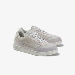 Mens   T-Clip Suede Sneakers | Lacoste Off White/Light Grey • 6D2