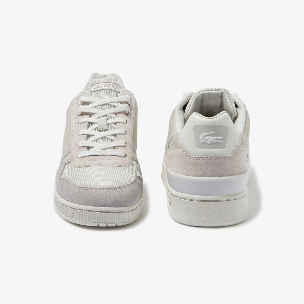 Mens   T-Clip Suede Sneakers | Lacoste Off White/Light Grey • 6D2