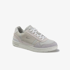 Mens   T-Clip Suede Sneakers | Lacoste Off White/Light Grey • 6D2