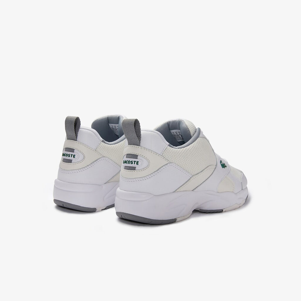 Mens   Storm 96 Leather and Textile Sneakers | Lacoste Wht/Off Wht • 65T