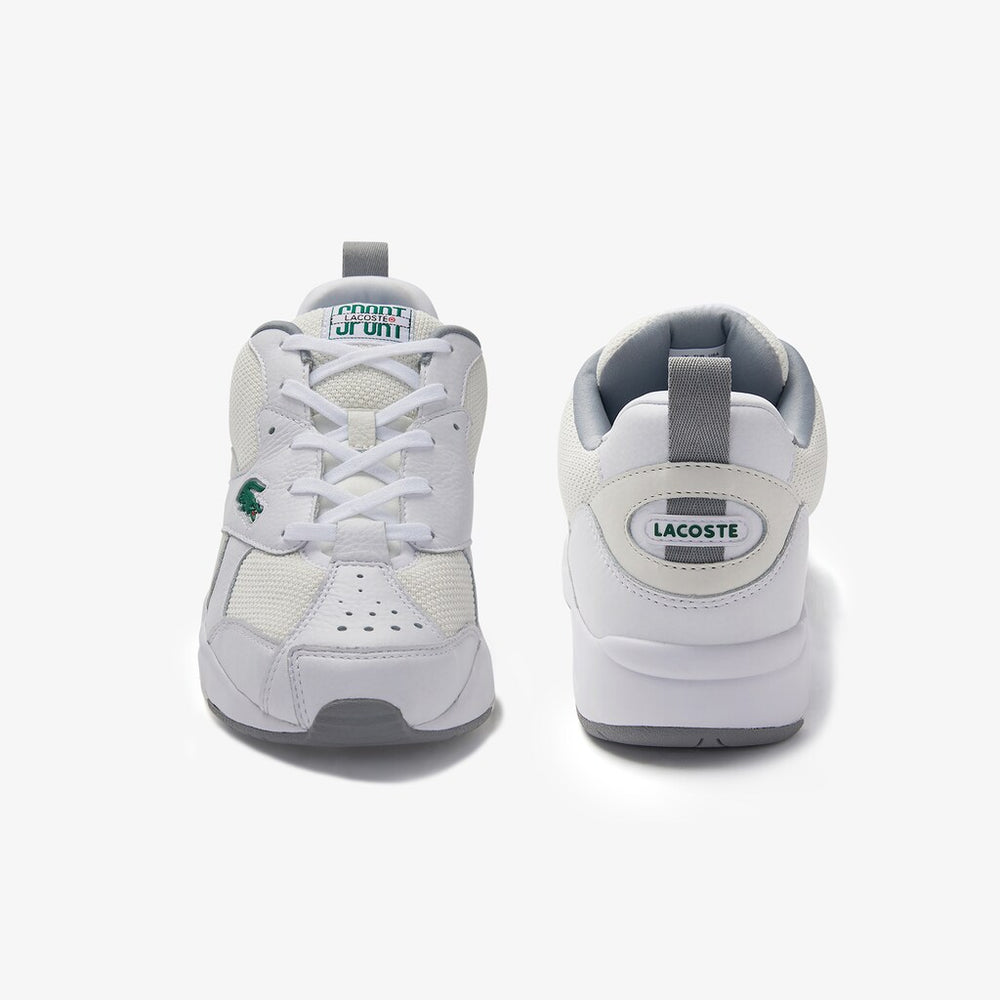 Mens   Storm 96 Leather and Textile Sneakers | Lacoste Wht/Off Wht • 65T