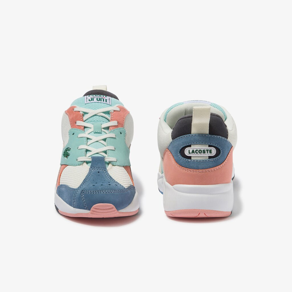 Mens   Storm 96 Mesh and Suede Sneakers | Lacoste Off Wht/Blu • 2Q9