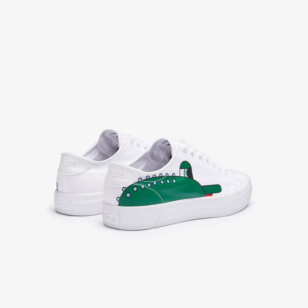 Mens Lacoste x Jeremyville   Gripshot Canvas Trainers | Lacoste Wht/Green • 082