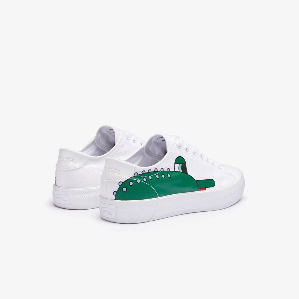 Mens Lacoste x Jeremyville   Gripshot Canvas Trainers | Lacoste Wht/Green • 082