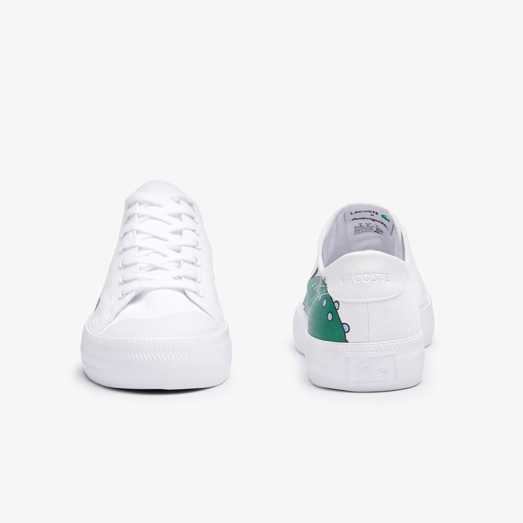 Mens Lacoste x Jeremyville   Gripshot Canvas Trainers | Lacoste Wht/Green • 082