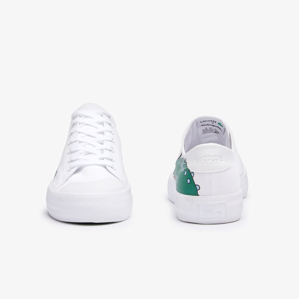 Mens Lacoste x Jeremyville   Gripshot Canvas Trainers | Lacoste Wht/Green • 082