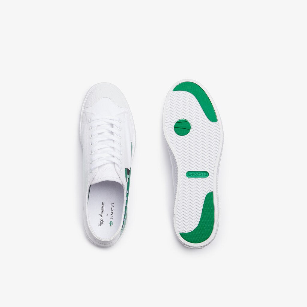 Mens Lacoste x Jeremyville   Gripshot Canvas Trainers | Lacoste Wht/Green • 082