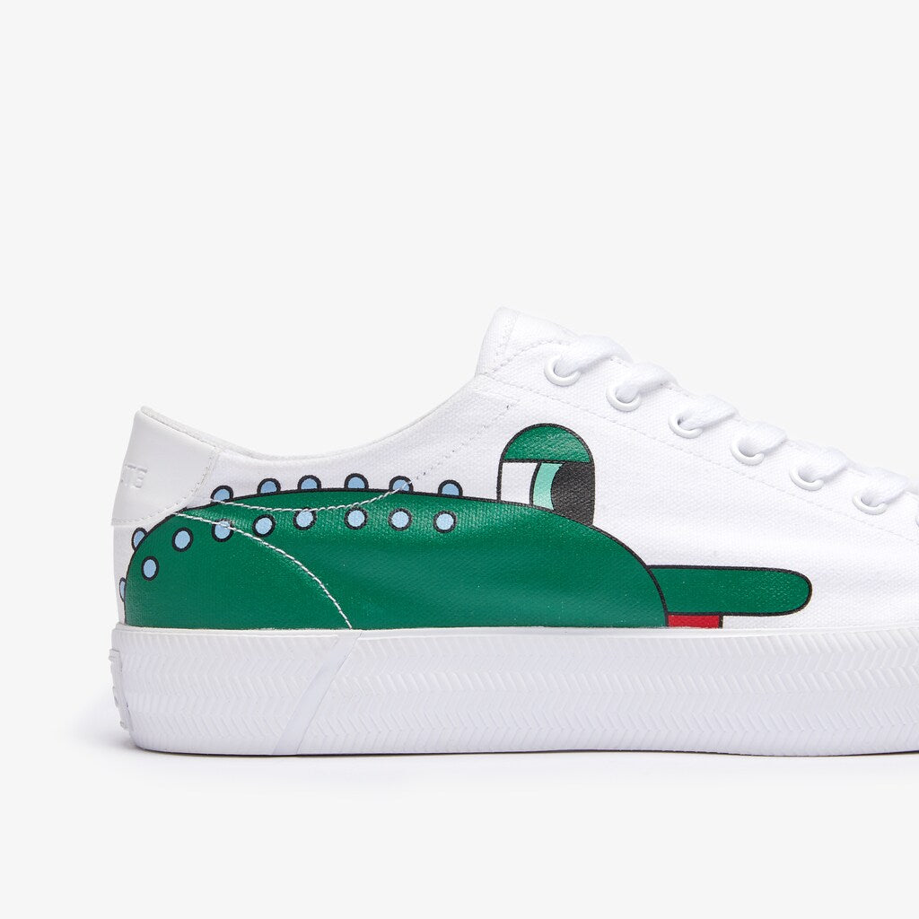 Mens Lacoste x Jeremyville   Gripshot Canvas Trainers | Lacoste Wht/Green • 082