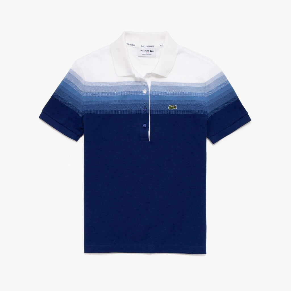 Womens Wo  Made in France Organic Cotton Piqué Polo Shirt | Lacoste Navy Blue / Blue / White • Kgn