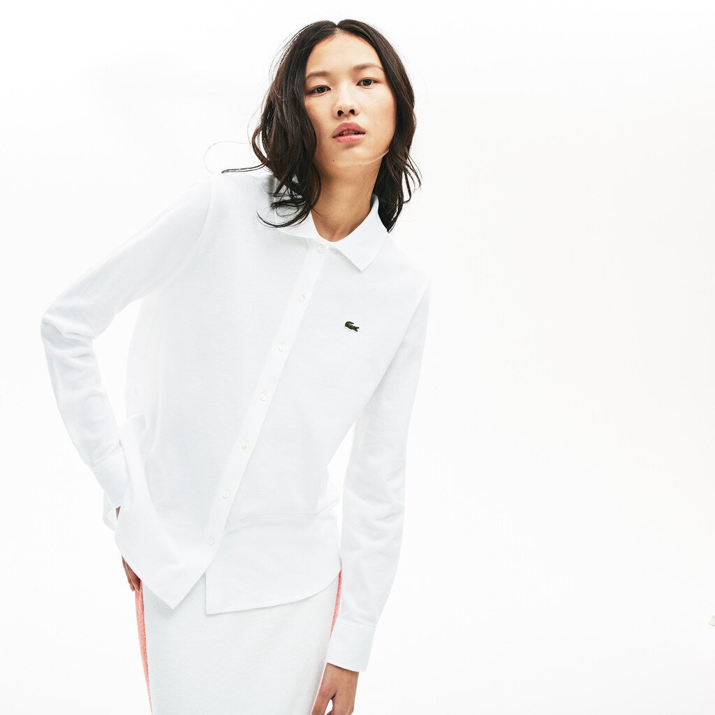 Womens Wo  Soft Cotton Oxford Style Polo Shirt | Lacoste White • 001