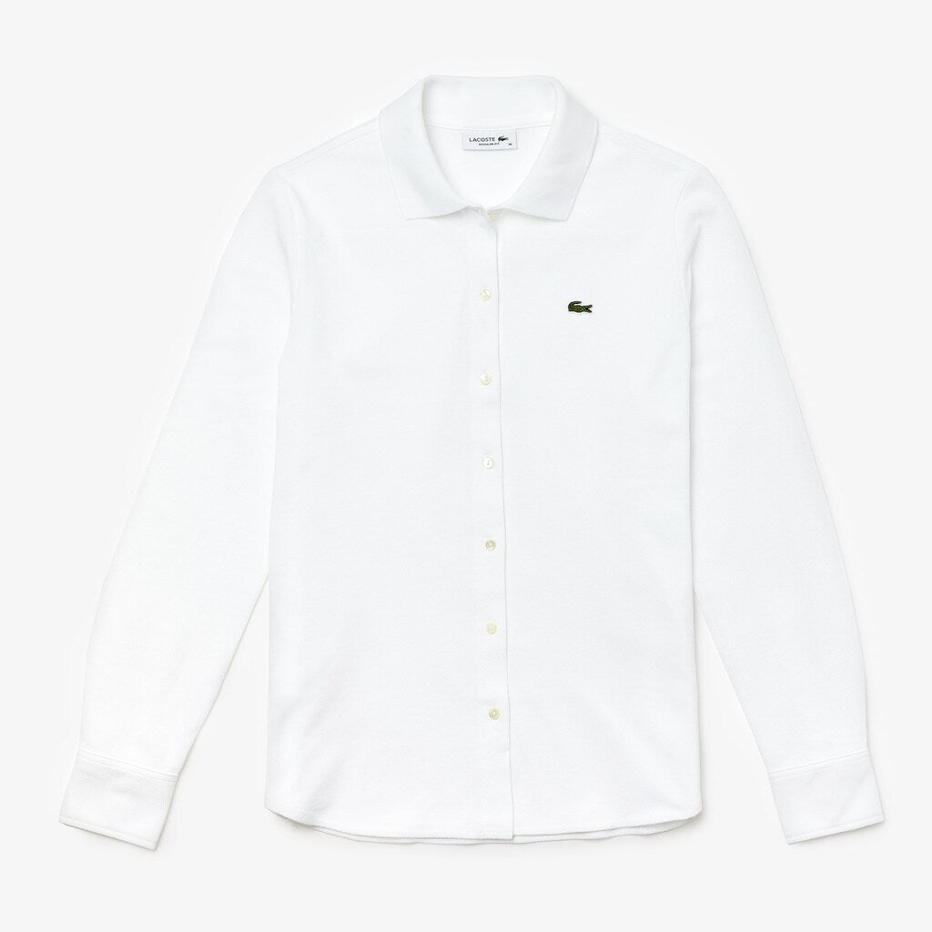 Womens Wo  Soft Cotton Oxford Style Polo Shirt | Lacoste White • 001