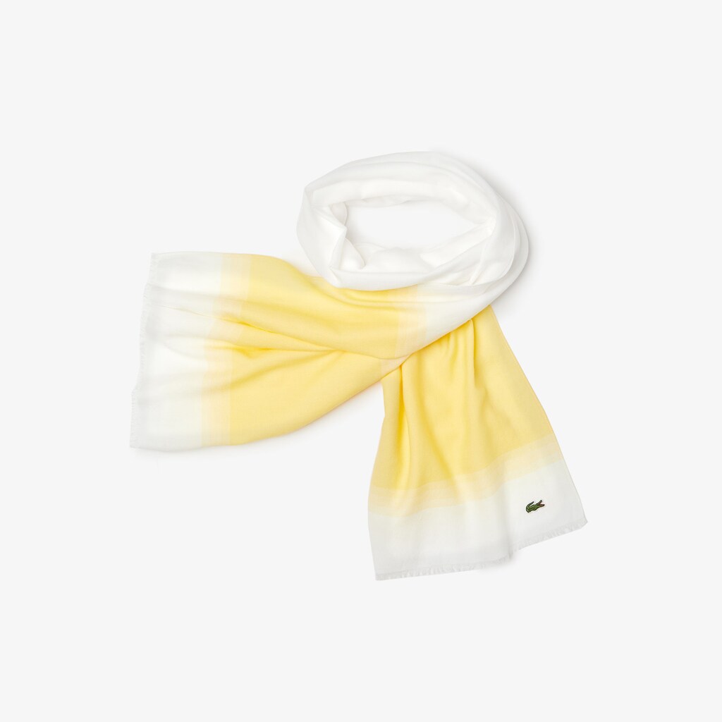Mens   Made In France Organic Cotton Ombré Scarf | Lacoste White / Yellow • Rmv