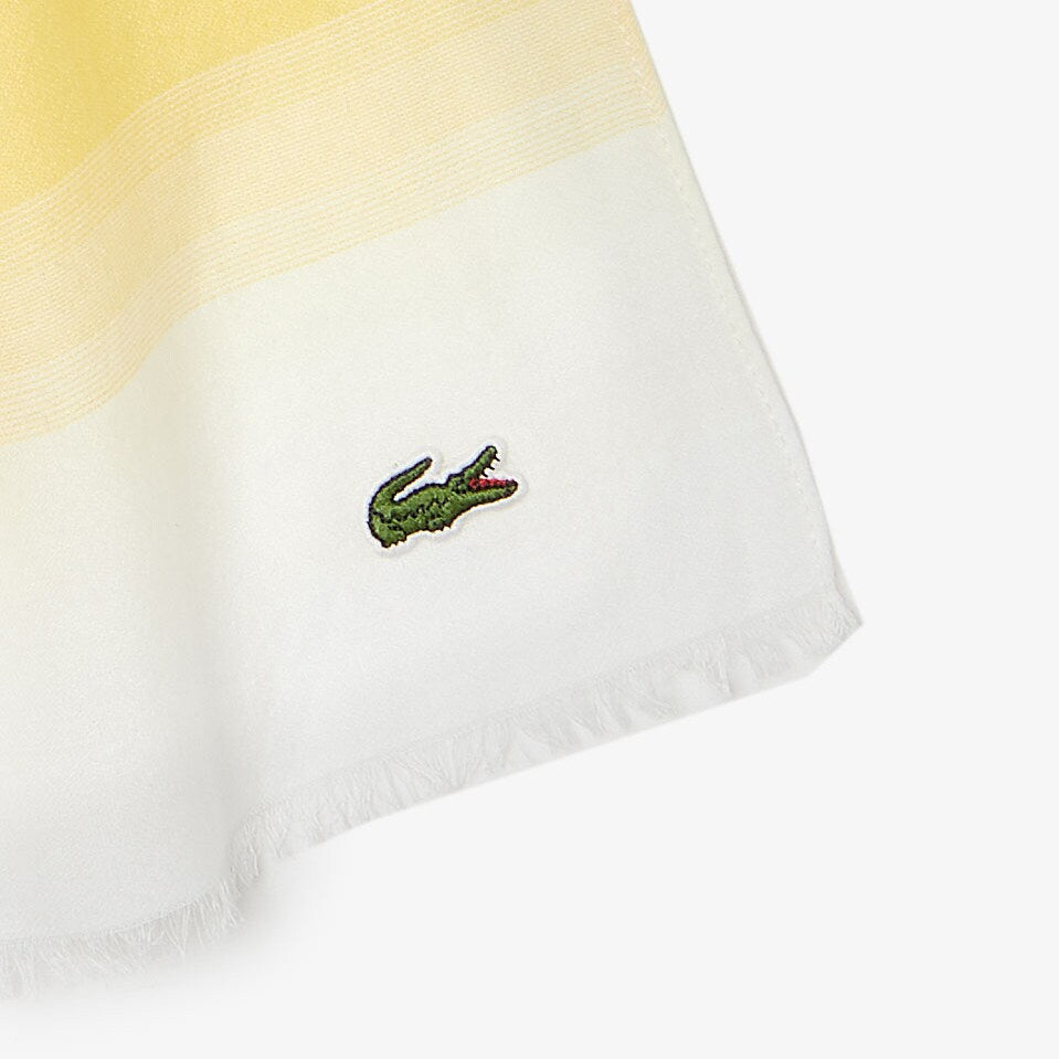 Mens   Made In France Organic Cotton Ombré Scarf | Lacoste White / Yellow • Rmv