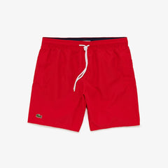 Mens   Quick-Dry Swim Shorts | Lacoste Red / Navy Blue • 528