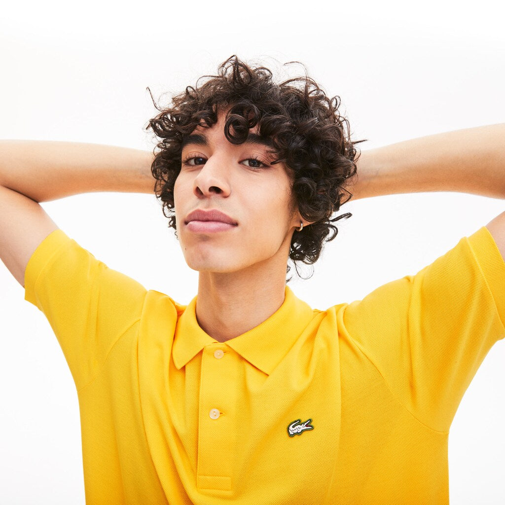 Mens   LIVE Relaxed-Fit Cotton Piqué Polo Shirt | Lacoste Yellow • Z0A