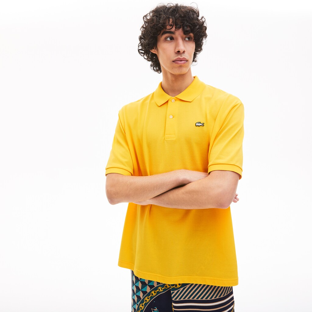 Mens   LIVE Relaxed-Fit Cotton Piqué Polo Shirt | Lacoste Yellow • Z0A