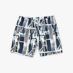 Mens   LIVE Graphic Print Lightweight Swimming Trunks | Lacoste White / Blue / White • M3L
