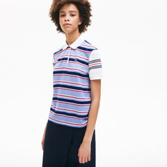 Womens Wo  Classic Fit Striped Cotton Polo Shirt | Lacoste Purple / Navy Blue / White / Red / Light Pink • R4K