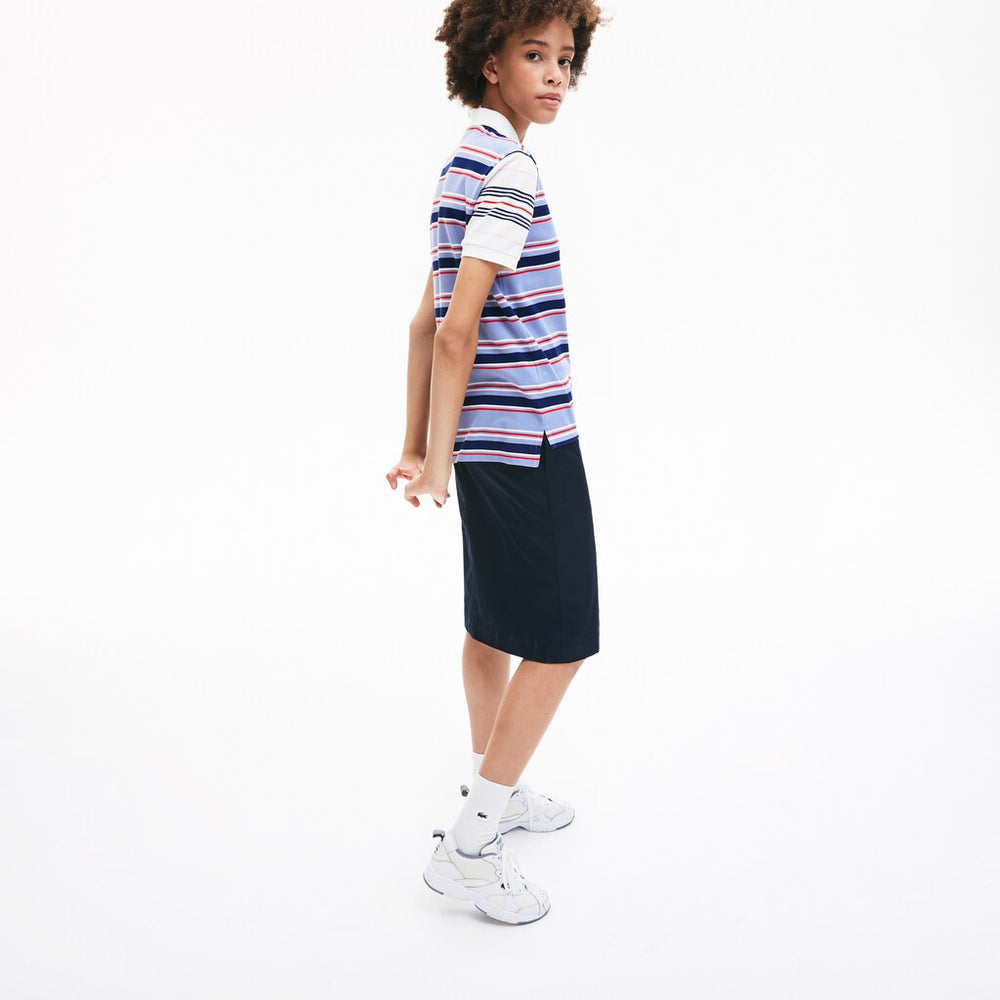 Womens Wo  Classic Fit Striped Cotton Polo Shirt | Lacoste Purple / Navy Blue / White / Red / Light Pink • R4K