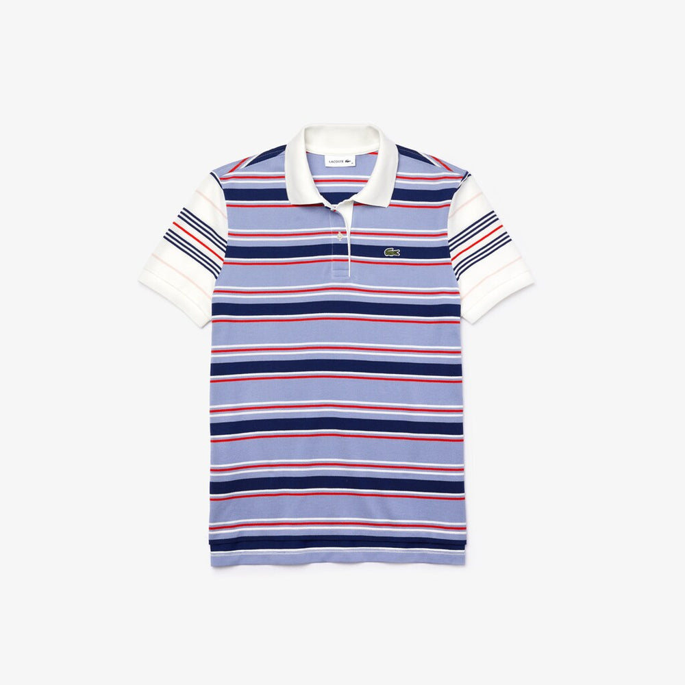 Womens Wo  Classic Fit Striped Cotton Polo Shirt | Lacoste Purple / Navy Blue / White / Red / Light Pink • R4K