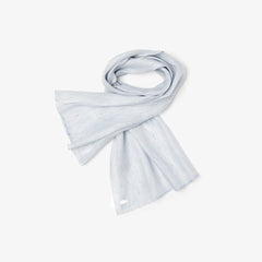 Mens Wo  Pinstriped Cotton-Linen Scarf | Lacoste Light Blue / White / Navy Blue • U14