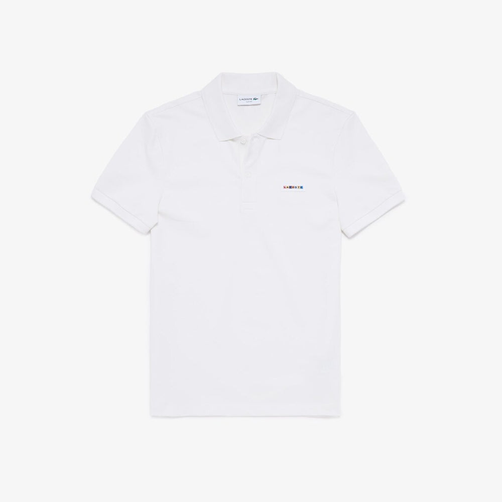 Mens   Slim Fit Multicolor Badge Polo | Lacoste White • 70V