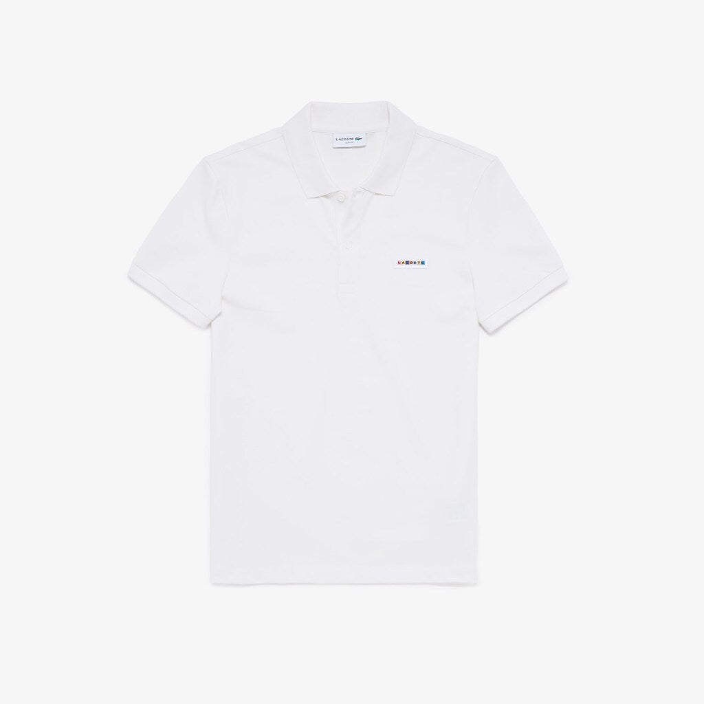 Mens   Slim Fit Multicolor Badge Polo | Lacoste White • 70V