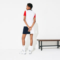 Womens Wo  SPORT Roland Garros Color-Block Polo Shirt | Lacoste White / Red / Navy Blue • Mt3