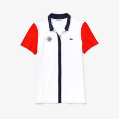 Womens Wo  SPORT Roland Garros Color-Block Polo Shirt | Lacoste White / Red / Navy Blue • Mt3