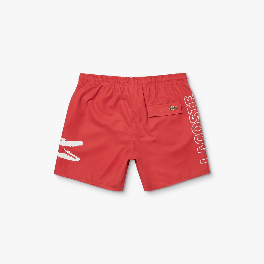 Mens   Oversized Crocodile Print Light Quick-Dry Swim Shorts | Lacoste Red • 240