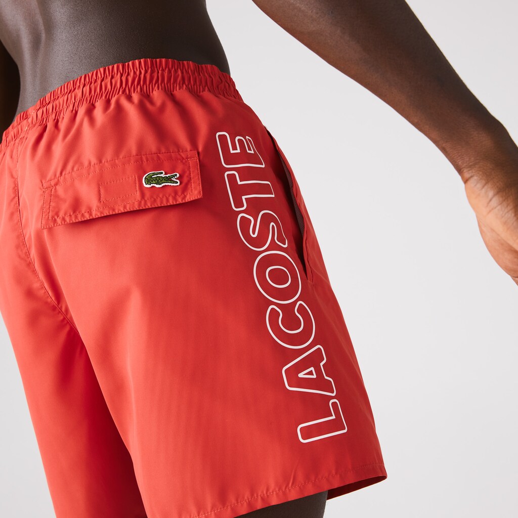 Mens   Oversized Crocodile Print Light Quick-Dry Swim Shorts | Lacoste Red • 240