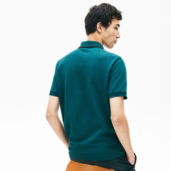 Mens   LIVE Striped-Collar Cotton Piqué Polo Shirt | Lacoste Green / Black • Ur8