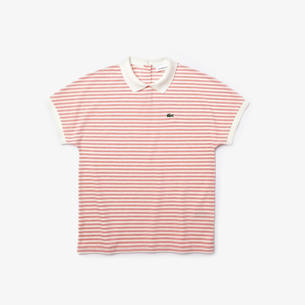 Womens Wo  Striped Polo | Lacoste Red / White • 4Vb