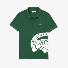 Mens   Oversized Crocodile Print Polo Shirt | Lacoste Green • 132