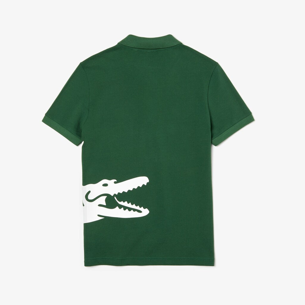 Mens   Oversized Crocodile Print Polo Shirt | Lacoste Green • 132