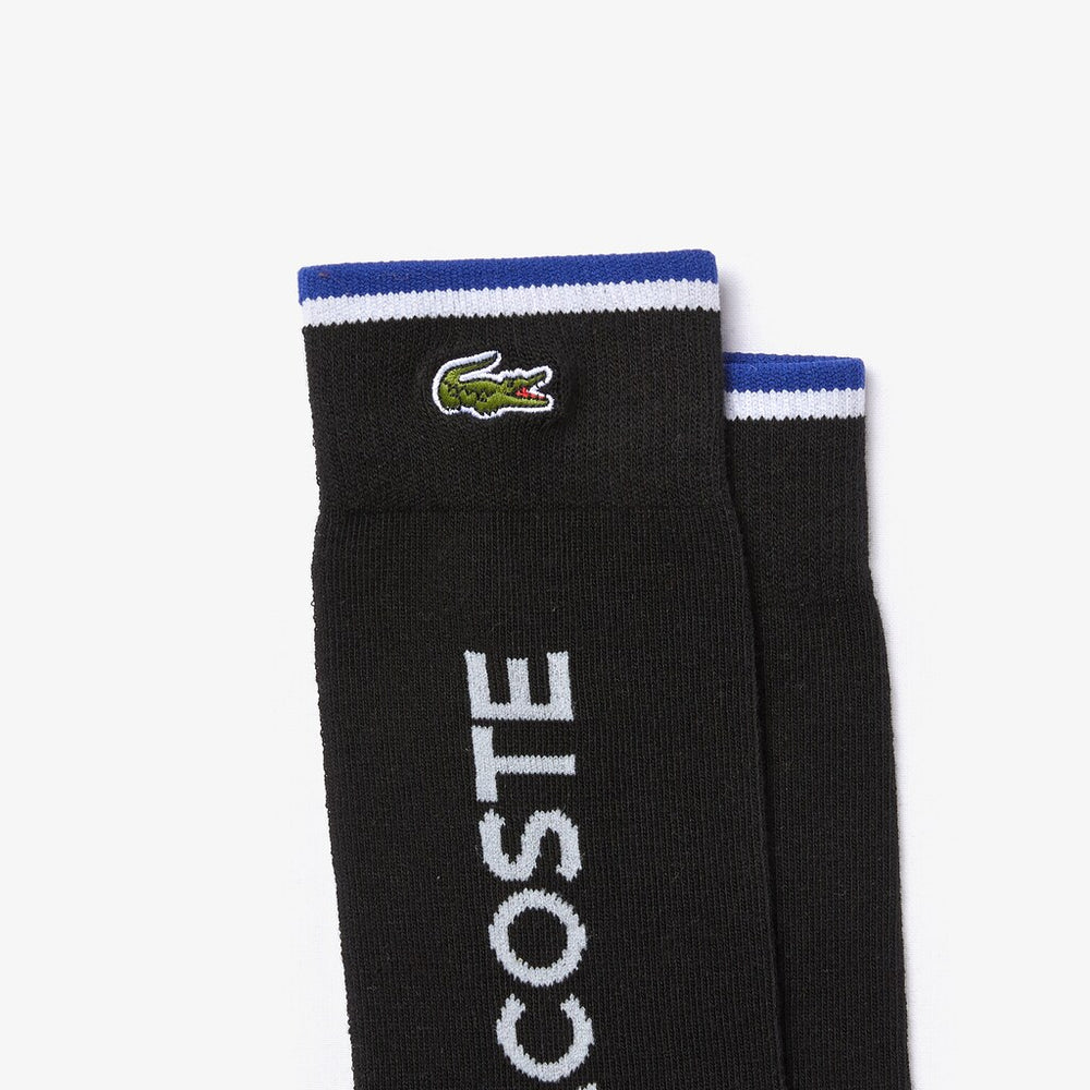 Mens   SPORT Colorblock Cotton Blend Tennis Socks | Lacoste Black / Blue / White / Grey • Ns8