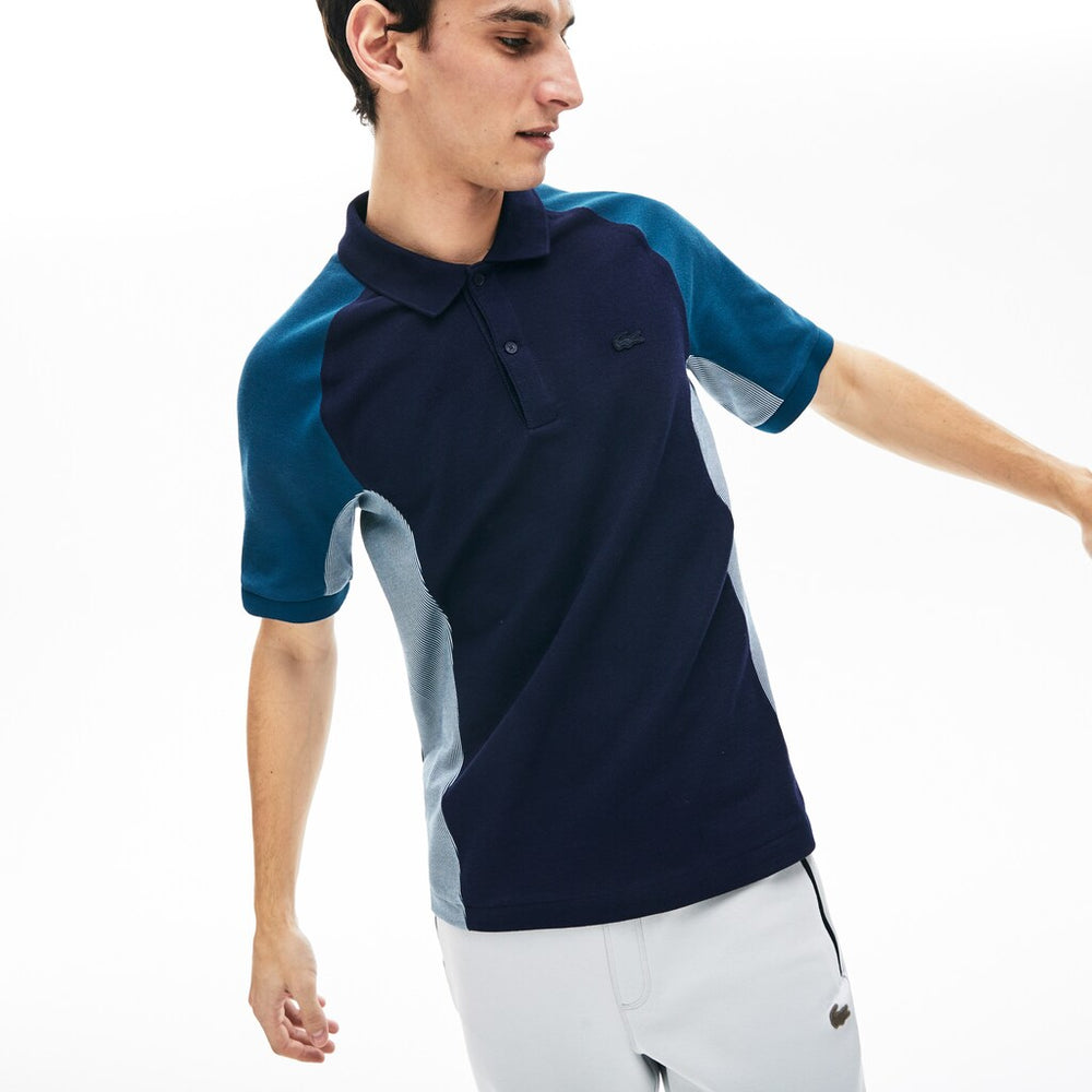 Mens   Colorblock Piqué Polo Shirt | Lacoste Navy Blue / Grey / Navy Blue • Ssf