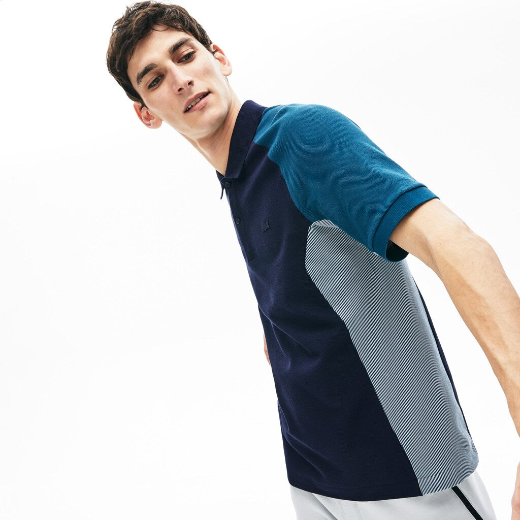 Mens   Colorblock Piqué Polo Shirt | Lacoste Navy Blue / Grey / Navy Blue • Ssf