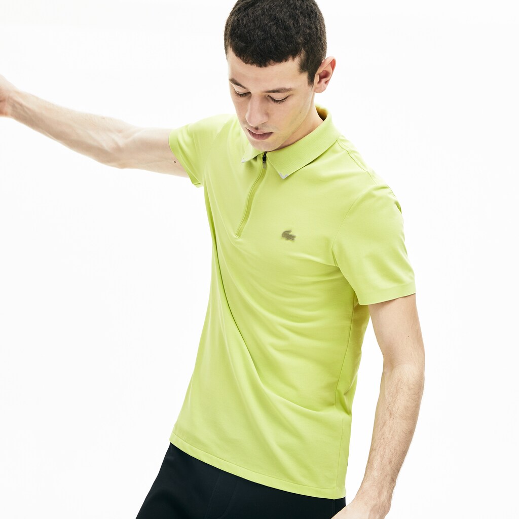 Mens   Motion Ultra-Lightweight Cotton Polo | Lacoste Flashy Yellow / Grey • Tr7