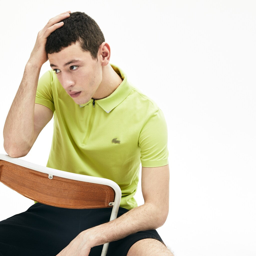 Mens   Motion Ultra-Lightweight Cotton Polo | Lacoste Flashy Yellow / Grey • Tr7